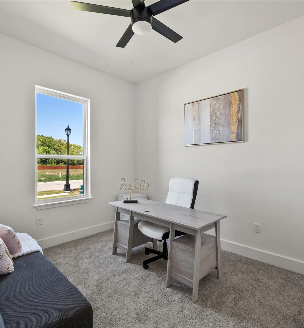 Cozy workspace with window view
